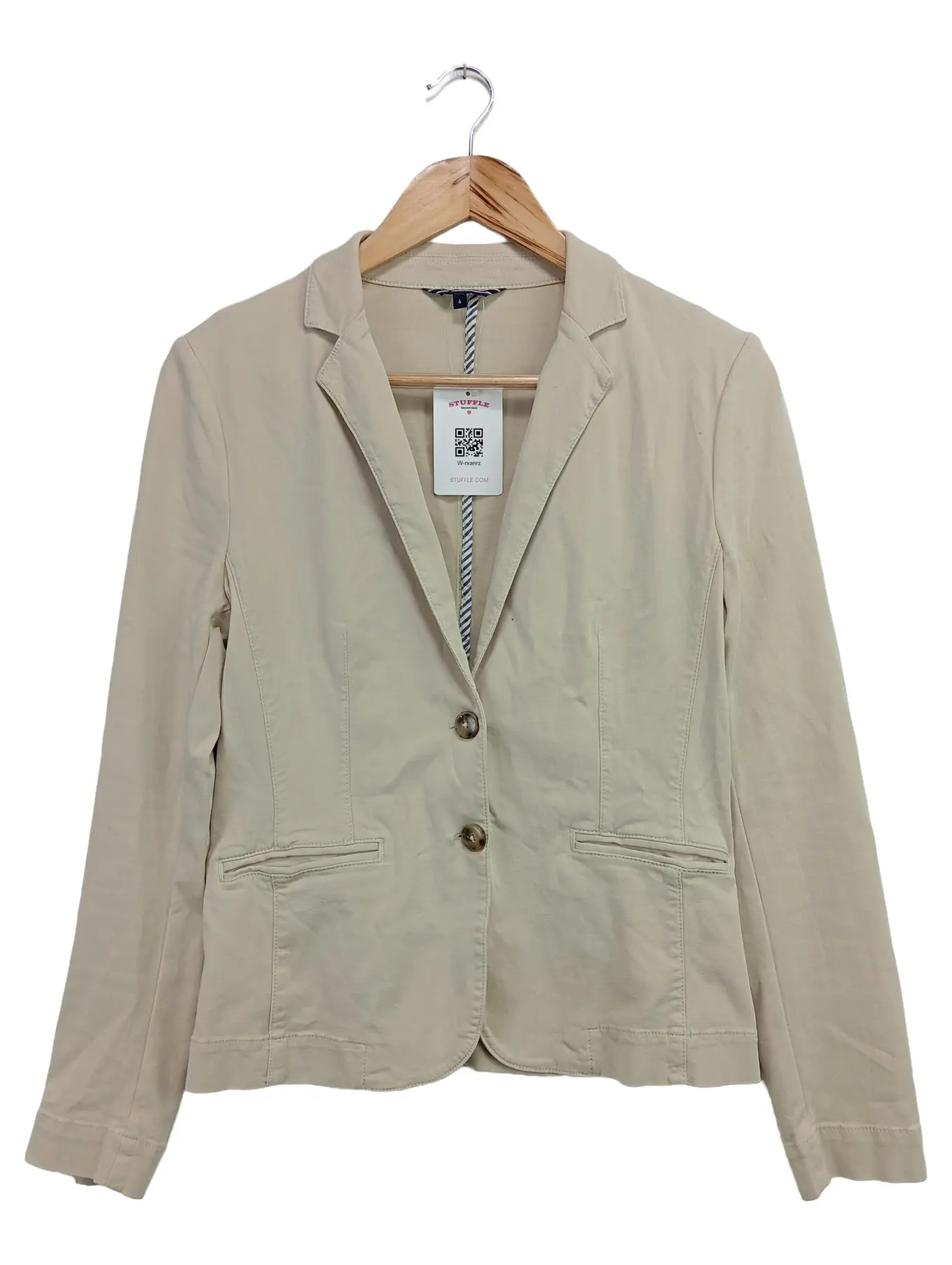 TOMMY HILFIGER Damen Blazer 34/XS Beige Klassisch Business Baumwolle
