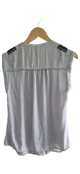 Vorschaubild 2 von Damen Bluse Top Gr. 38 Grau Casual Pailletten Ärmellos