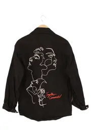 Vorschaubild 2 von Damen Jeansjacke Schwarz Gr. 36/S Streetwear Vintage Klassisch Casual