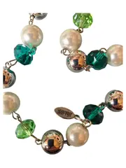 Vorschaubild 3 von Damen Halskette Elegant Mehrfarbig Perlen Glas Metall