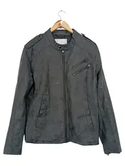 Vorschaubild 1 von Outerwear Herren Bikerjacke Kunstleder Grau Gr. M