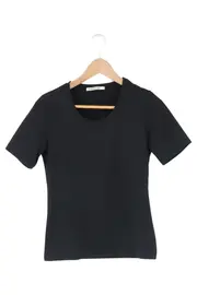 Vorschaubild 1 von Damen T-Shirt Gr. 36/S Schwarz Basic Kurzarm Polyamid