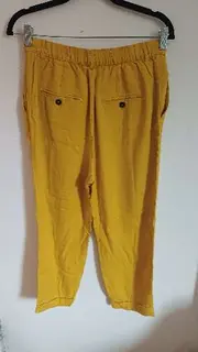 Vorschaubild 2 von Woman Damen Stoffhose Gr. S 36 Gelb Senfgelb Pleats Casual