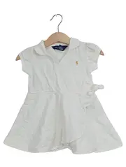 Vorschaubild 1 von Baby Mädchen Wickelkleid Polo Shirt Gr. 80 (12 Monate) Weiß Casual