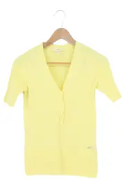 Vorschaubild 1 von Damen Pullover Rippstrick Kurzarm Gelb Gr. 36;S Klassisch