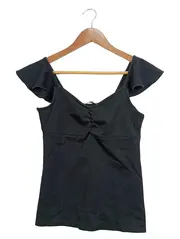 Vorschaubild 1 von Damen Top Schwarz Gr. XS Rüschenärmel Feminin