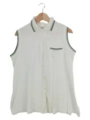 Vorschaubild 1 von Damen Hemdbluse Gr. 44 Weiß Casual Ärmellos Viskose