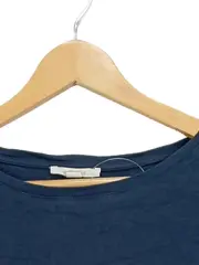 Vorschaubild 2 von Damen Langarmshirt Gr. 34/XS Blau Basic Baumwolle Rippstrick