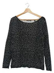 Vorschaubild 1 von Damen Pullover Punkte Langarm Viskose Schwarz Gr. 36/S