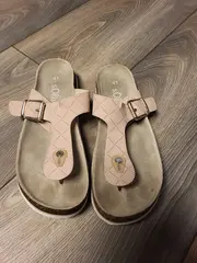 Vorschaubild 3 von Damen Zehentrenner Sandalen Rosa Gr. 41 Casual Sommer Pantoletten