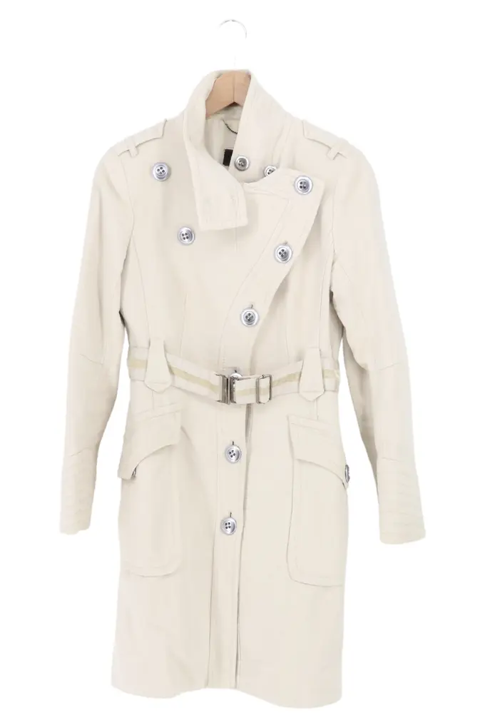 Trenchcoat Mango Mantel Mit Fransen MANGO Damen Trenchcoat Beige S