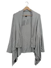 Vorschaubild 1 von Damen Strickjacke Cardigan Grau Gr. 40 Wasserfall-Ausschnitt Casual
