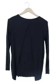 Vorschaubild 2 von Damen Bluse Gr. 36/S Schwarz Elegant Minimalistisch Langarm Viskose