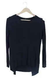 Vorschaubild 1 von Damen Bluse Gr. 36/S Schwarz Elegant Minimalistisch Langarm Viskose
