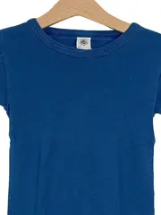 Vorschaubild 4 von Kinder T-Shirt Blau Gr. 104 Basic Baumwolle Uni Kurzarm