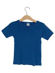 Vorschaubild 1 von Kinder T-Shirt Blau Gr. 104 Basic Baumwolle Uni Kurzarm