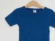 Vorschaubild 3 von Kinder T-Shirt Blau Gr. 104 Basic Baumwolle Uni Kurzarm