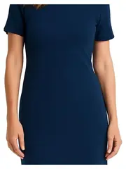 Vorschaubild 2 von Damen Freizeitkleid Gr. 38/M Blau Casual Rippstrick