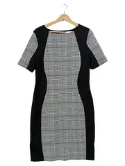 Vorschaubild 1 von Damen Etuikleid Business Karomuster Kurzarm Gr. 42/XL