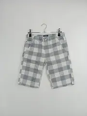 Vorschaubild 2 von Kinder Shorts 146 Grau Kariert Casual Baumwolle