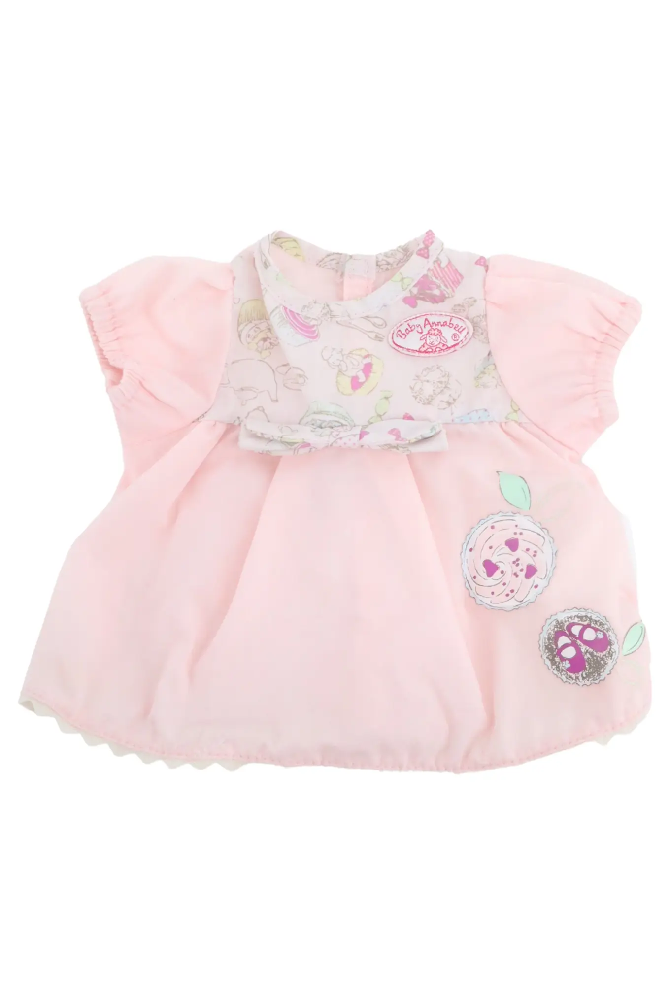BABY ANNABELL Puppenkleid Rosa Tiermotive Rüschen Schleife Puppenkleidung