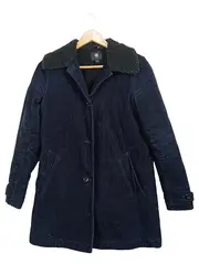 Vorschaubild 1 von Cord Mantel Damen Gr. S Teddykragen Blau Baumwolle