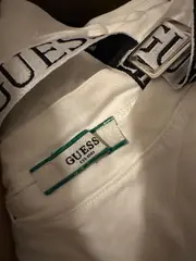 Vorschaubild 4 von Damen T-Shirt Gr. 40/L Weiß V-Ausschnitt Schleife Logo Casual