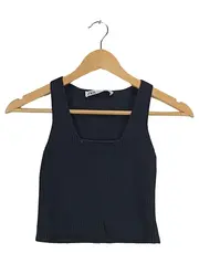 Vorschaubild 1 von Damen Stricktop Schwarz Rippstrick Gr. 38/M