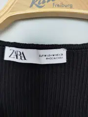 Vorschaubild 3 von Damen Stricktop Schwarz Rippstrick Gr. 38/M