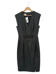 Vorschaubild 1 von Damen Etuikleid Business Gr. 40/L Grau Elegant Schurwolle