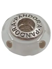 Vorschaubild 1 von Sweetheart Charm Anhänger Murano Glas Weiß Punkte 925 Silber