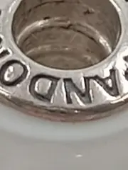 Vorschaubild 2 von Sweetheart Charm Anhänger Murano Glas Weiß Punkte 925 Silber