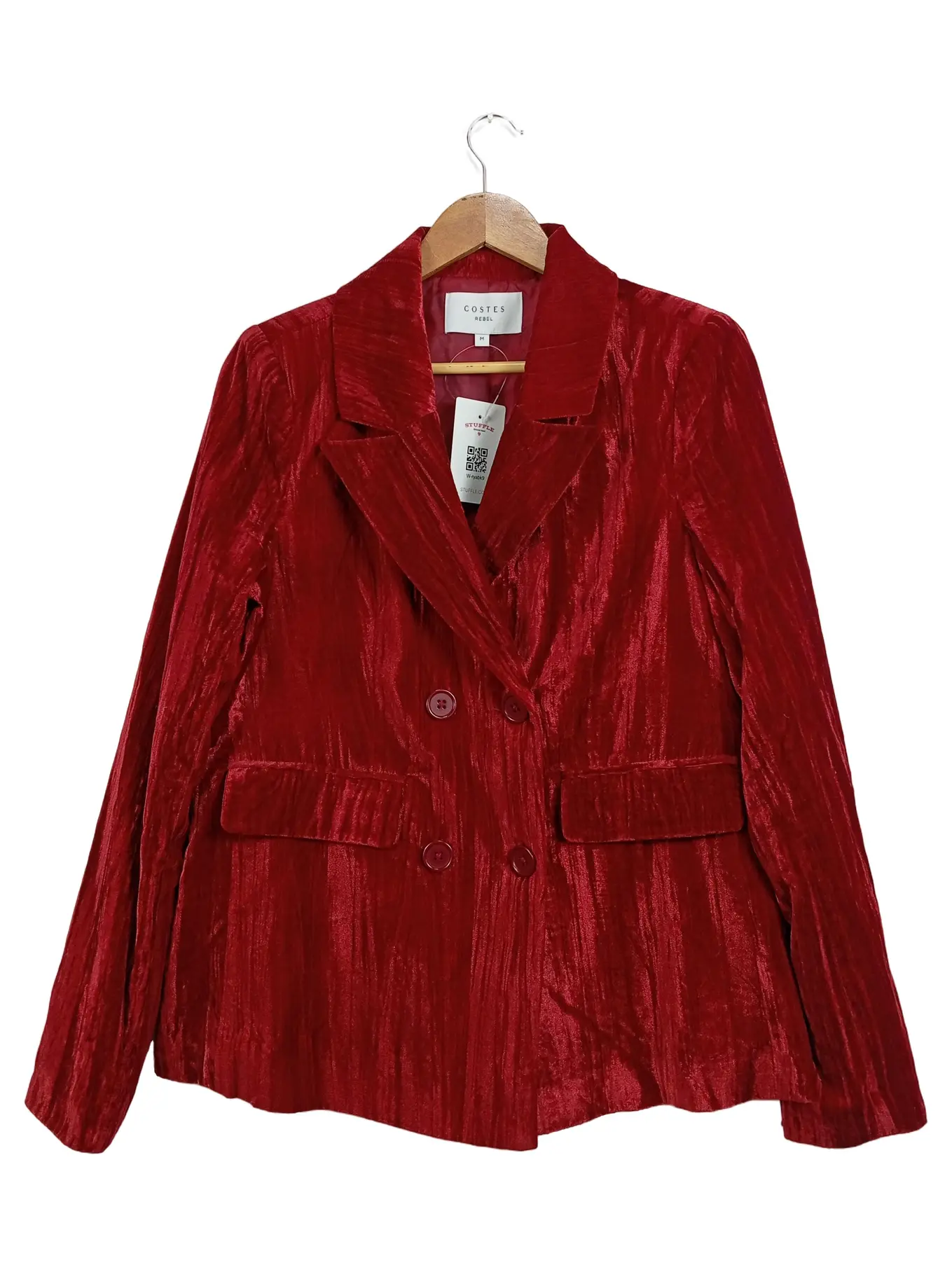 COSTES Damen Samt Blazer Rot Gr. 38/M Elegant Festlich