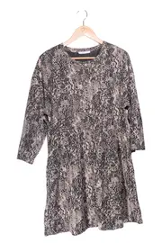 Vorschaubild 1 von Damen Freizeitkleid Gr. 38/M Grau Schlangenmuster Casual Bohème