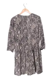 Vorschaubild 2 von Damen Freizeitkleid Gr. 38/M Grau Schlangenmuster Casual Bohème