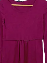 Vorschaubild 2 von Strickkleid Midi Pink Gr. 36/S Casual Rippstrick Logo Strass