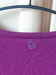 Vorschaubild 4 von Strickkleid Midi Pink Gr. 36/S Casual Rippstrick Logo Strass