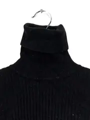 Vorschaubild 2 von Damen Pullover Rollkragen Rippstrick Basic Schwarz Gr. M Langarm