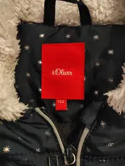 Vorschaubild 5 von Steppjacke Mädchen Gr. 122 Blau Sterne Teddyfutter Kapuze