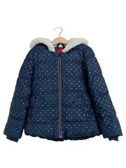 Vorschaubild 1 von Steppjacke Mädchen Gr. 122 Blau Sterne Teddyfutter Kapuze