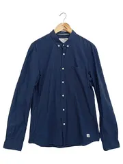 Vorschaubild 1 von Herren Freizeithemd Gr. 50/L Blau Gestreift Langarm Casual