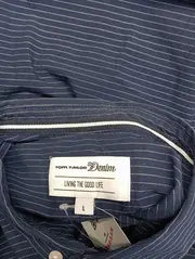 Vorschaubild 3 von Herren Freizeithemd Gr. 50/L Blau Gestreift Langarm Casual