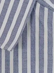 Vorschaubild 5 von Herren Business Hemd Gestreift Langarm Blau Gr. 46/S Baumwolle
