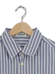 Vorschaubild 3 von Herren Business Hemd Gestreift Langarm Blau Gr. 46/S Baumwolle