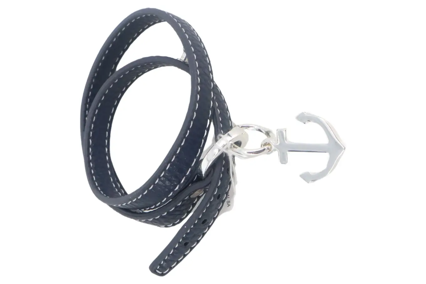 ESBE Damen Leder Armband Blau Anker Maritim Wickelarmband 43cm Elegant