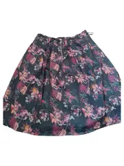 Vorschaubild 2 von Damen A-Linienrock Gr. 42 Blumenmuster Mehrfarbig Feminin Midirock