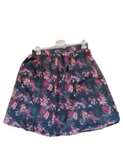 Vorschaubild 1 von Damen A-Linienrock Gr. 42 Blumenmuster Mehrfarbig Feminin Midirock