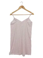 Vorschaubild 2 von Nachthemd Damen Gr. 36/38 Rosa Kariert Baumwolle Träger