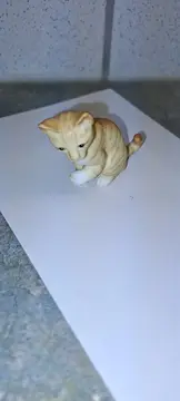 Vorschaubild 3 von Porzellan Katze Kätzchen gestreift Dekofigur Orange 6cm