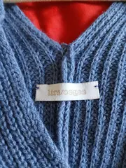 Vorschaubild 3 von Damen Cape Poncho Blau UNI Casual Klassisch Strick
